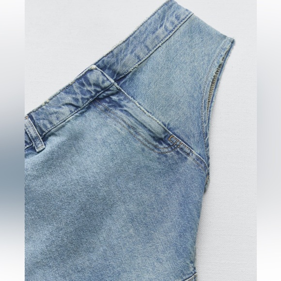 Zara denim asymmetrical top - Picture 4 of 14